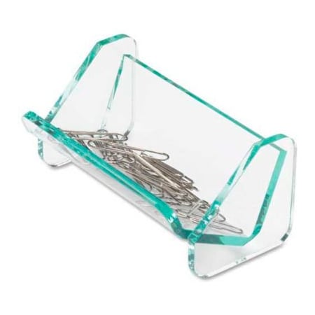 Lorell Lorell Paper Clip Holder 3-7/8" x 2-1/2" Transparent with Green Tint 80660